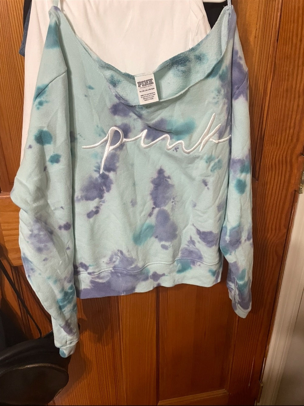 PINK Victoria's Secret Tie-Dye Sweatshirt - Aqua & Lavender